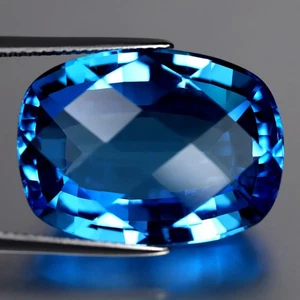 36.05 ct Resplendent Cushion (22.81 x 17.04 mm) Brazil Swiss Blue Topaz Gemstone - Picture 1 of 3