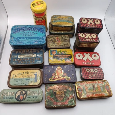 Job Lot Vintage Advertising Tins x20 OXO, Tobacco, Toffee etc - image 1 of 4