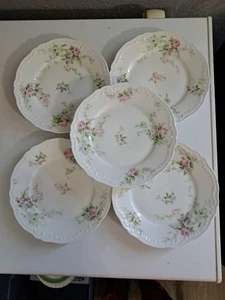 5 rose da dessert/insalata Haviland Limoges floreali Francia - Foto 1 di 4