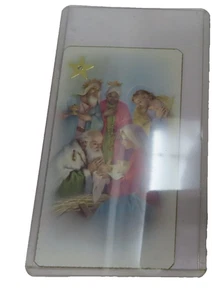 De Colección Pequeñas Cuadros Bebé Jesús María y José Santa Oración Tarjeta Plástico Cubierta ESTRELLA - Imagen 1 de 3