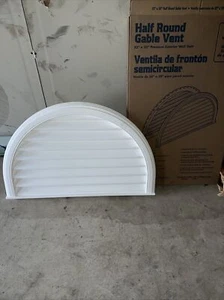 Half-Round Gable Vent WHITE 32”x20” Premium Exterior Wall Vent - Picture 1 of 9