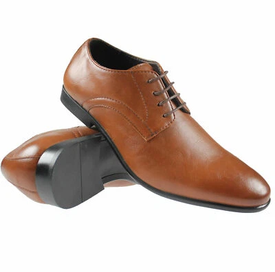 MENS LACE UP FORMAL WORK OFFICE SHOES CASUAL WEDDING PARTY SMART ITALIAN SHOES - Image 1 of 4