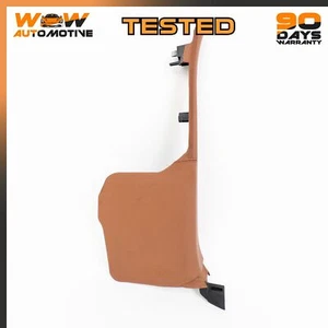 06-12 BENTLEY CONTINENTAL FLYING SPUR RIGHT A PILLAR TRIM PANEL BROWN LEATHER OE - Picture 1 of 14