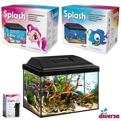 (69,99€/Stk.) diversa Aquarium 12 Liter Startup Set 30 3W LED SPLASH 30x20x20cm/ - Bild 1 von 3