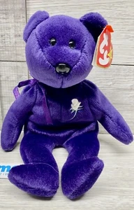 TY Beanie Baby - PRINCESS DIANA the Purple Teddy Bear (1997 -RETIRED) MWMTs - Picture 1 of 1