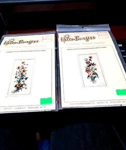 2 Anleitungen FLORAL 1980 Kreuzstich Nadelspitze Petit Point HELEN BURGESS - Bild 1 von 8