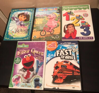 Children's Educational DVD's Dora the Explorer, Sesame Street Lot of 5 - Image 1 of 4