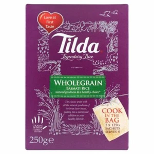 Tilda Wholegrain Basmati Cook in the Bag - 2 x 125g (0.55lbs) - Picture 1 of 1