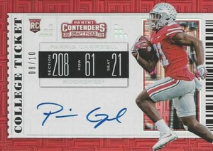 2019 Panini Contenders Parris Campbell RC AUTO #/10 New York Giants SCARCE Ohio - Picture 1 of 2