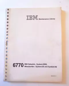 1985 IBM 6770 Selectric System/2000 Wheelwriter System/20 System/40 Maintenance - Picture 1 of 4