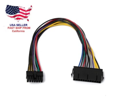 24 pin to 14 pin Power Supply ATX Cable Adapter Convert - Lenovo IBM 1ft Quality - Image 1 of 4