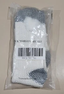 Victoria's Secret Slipper Socks Cashmere Blend Cable Knit Fur GLITTER Pom Pom! - Picture 1 of 2