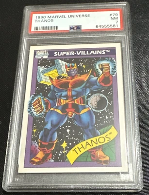 1990 Impel Marvel Universe Super Villains #79 Thanos PSA 7 NM - Image 1 of 2