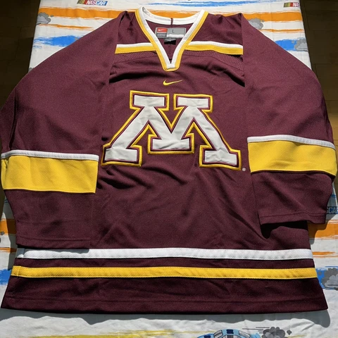 Vintage University of Minnesota Hockey Jersey Nike Center Swoosh / Mens Large Cover