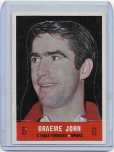 1969 Scanlens Die Cut (UNPOPPED) Graeme JOHN South Melbourne Near Mint/Mint - Picture 1 of 2