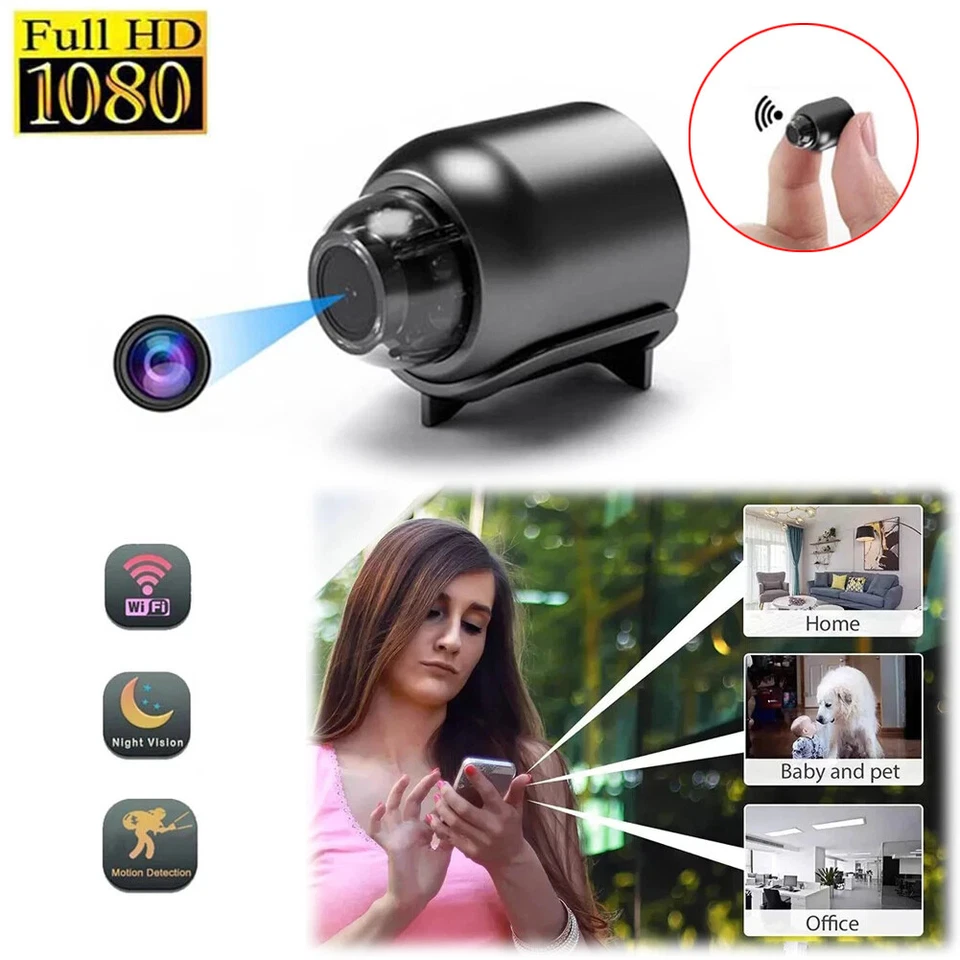 1080P Mini Security Camera Wireless Wifi Micro Home Security Camera Night Vision - Image 1 of 4