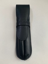 PARKER BRANDED BLACK LEATHER DOUBLE PEN POUCH/CASE-EXCELLENT CONDITION.