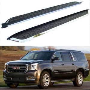2Pcs Fits For GMC Yukon 2021 2022 Fixed Door Side Step Nerf Bar Running Board  - Foto 1 di 12