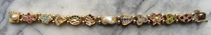 Vintage Victorian Style 14K Gold Slide Bracelet with Gemstones - Picture 1 of 10