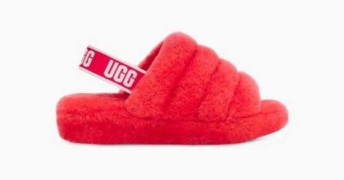 NUOVI UGG Fluff Yeah sandali ciabatte corallo slide peluche peloso donna