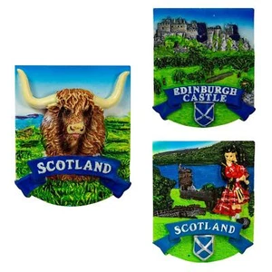 Kühlschrankmagnet Harz schottische Designs Edinburgh Castle, Piper, Highland Cow - Bild 1 von 12