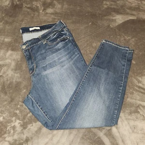 Jessica Simpson Forever Rolled Ankle Womens Sz 20W Blue Denim Stretch Jeans - Picture 1 of 6