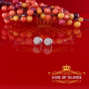 925 Sterling Silber 0,12ct Diamant für Damen/Herren weiße Ohrstecker runde Ohrringe - Bild 1 von 12