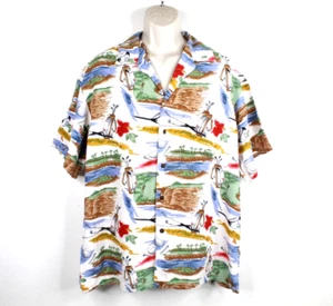 Camicia vintage Iolani Hawaii uomo L modello golf con bottoni camp anni 80 - Foto 1 di 11