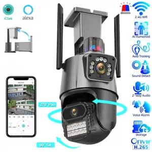 ICSee Dual Lens WiFi IP Camera Wireless Outdoor CCTV PTZ Home Security IR Cam - Picture 1 of 19
