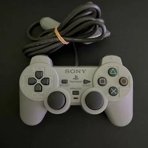 Genuine Sony PlayStation 2 CONTROLLER Grey Analog Dual Shock PS1 PS2 SCPH-1200 - Picture 1 of 5