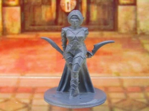Mini Modellino Miniatura Elfo Oscuro Guerriero Dual Wielding Modello Stampato in 3D - Foto 1 di 5