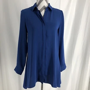 CHICO'S  00 button up tunic blouse blue - Picture 1 of 6