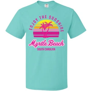 Inktastic Summer Enjoy The Sunshine Myrtle Beach South Carolina Pink T-Shirt - Picture 1 of 10