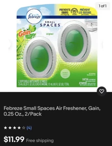 Febreze Small Spaces Air Freshener, Gain and 6 Other Choice, 0.5 Oz, 2/Pack Free - Picture 1 of 8