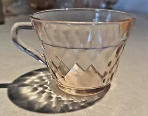 Tazza da caffè/caffè Hazel Atlas Diamond Optic rosa depressione vetro - Foto 1 di 5