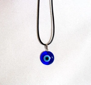 Small Glass Evil Eye Necklace Blue Evil Eye Necklace Friendship Gift Nazar - Picture 1 of 5