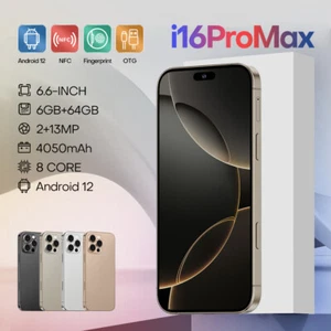 I16 Pro Max Smartphone 5G Android Cellphones Global Mobile Phone Dual SIM 4+64GB - Picture 1 of 25