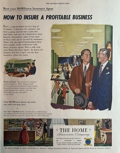 1953 Home Insurance Company Profitable Business Agent NY Fire VTG Print Ad - Picture 1 of 1
