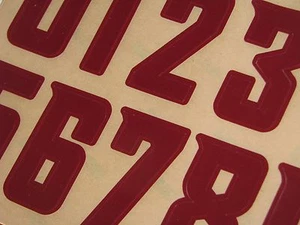 WASHINGTON STATE COUGARS Football Helmet Numbers Decals MAROON MINI Sz 3M 20MIL - Picture 1 of 3