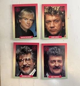 MOODY BLUES 4-card set Custom bundle Brockum Rock Cards 1990s - Picture 1 of 4