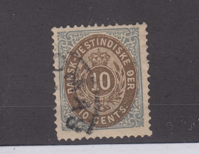 Датская Вест-Индия 1870 10c P12 1/2 SG35 Cat £170 VFU JK2516 - Изображение 1 из 1