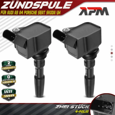 2x Bobina accensione per Audi A1 A3 A4 A5 A6 A7 A8 Q2 Q3 Q5 Q8 TT Porsche Seat Skoda VW - Immagine 1 di 4