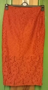 NWT River Island Lace Pencil Skirt - Size 10 - Rust. - Picture 1 of 11