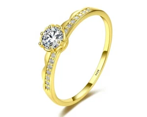 BENIAMINO Solitär Ring 925er Sterling Silber Zirkonia Echt 14 K GG Verlobung OVP - Bild 1 von 7