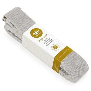 Lotuscrafts 8FT Yoga Strap | Bio Baumwolle Stretchband, Zementgrau, 2er Pack - Bild 1 von 4