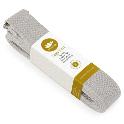 Lotuscrafts 8FT Yoga Strap | Organic Cotton Stretch Band, Cement Grey, 2-Pack - Image 1 of 4