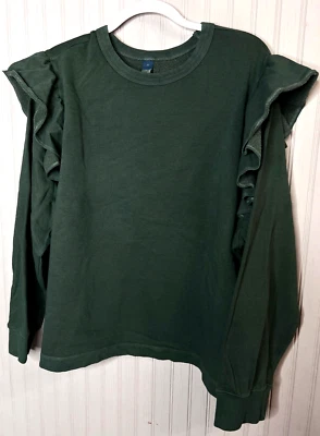 Moletom Old Navy Feminino 3X Algodão Verde Adicionado Babado Conforto Moderno NOVO - Imagem 1 de 4