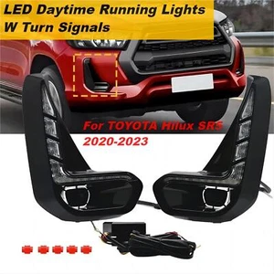 LED DRL Daytime Running Light Fog Lights Set W/ Turns For Toyota Hilux SR5 20-24 - Picture 1 of 12
