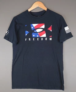 Under Armour Freedom USA Flag Short Sleeve T Shirt Men's Small Cotton Blend Tee - Picture 1 of 14