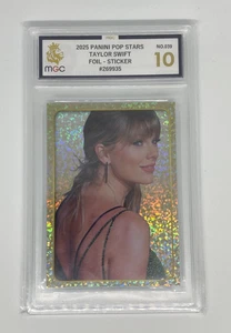 Taylor Swift Panini Pop Stars 2025 MGC Graded 10 Sticker Collection Pop 1 Mint - Picture 1 of 2